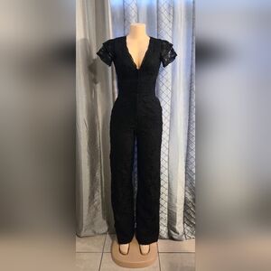 ANAMARIA COUTURE Elegant Black Lace Jumpsuit